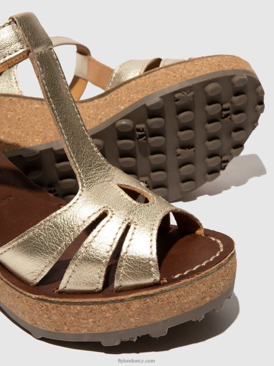 zlato Fly London ženy sandály s t-páskem 2HX4R524