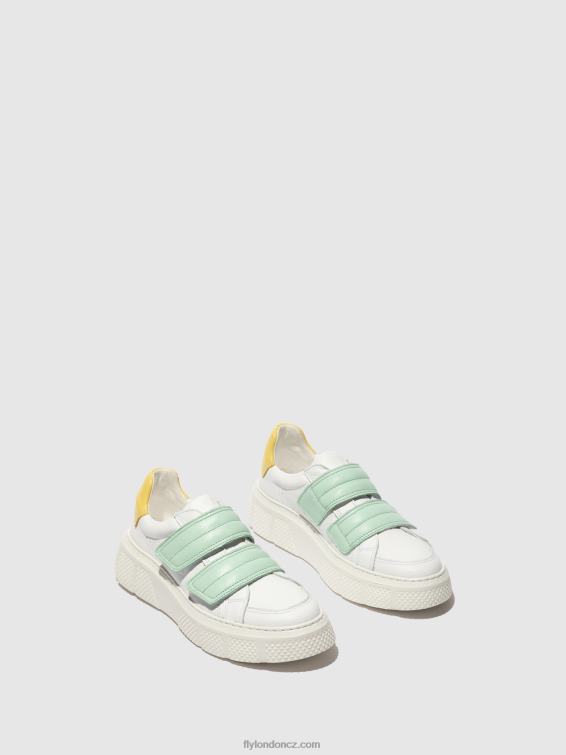 bílá/mynt/žlutá Fly London ženy tenisky na suchý zip edda513 2HX4R755
