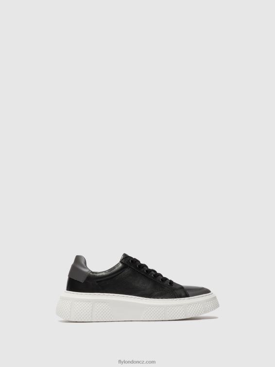 Černá Fly London ženy šněrovací tenisky emmy510 2HX4R760