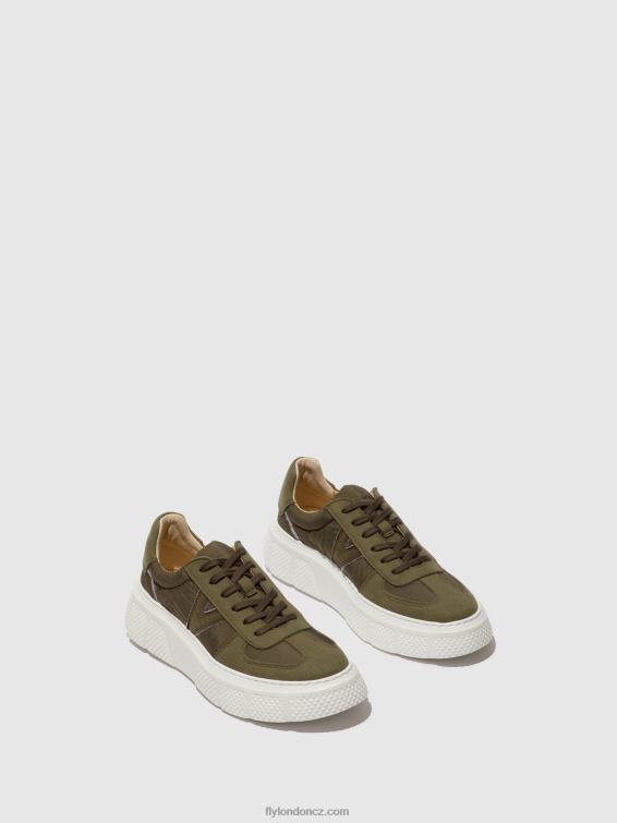 khaki Fly London ženy šněrovací tenisky essa511 2HX4R759