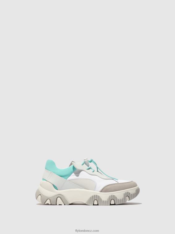 offwhite/mynt Fly London ženy elastické tenisky Fian634 2HX4R749
