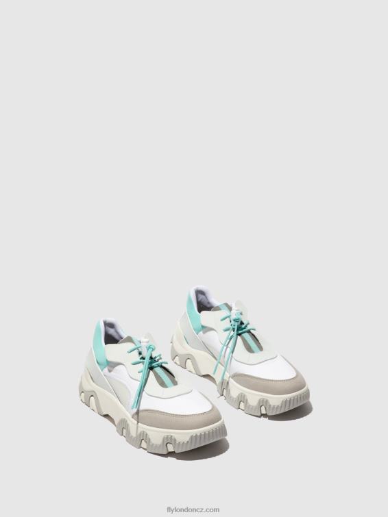 offwhite/mynt Fly London ženy elastické tenisky Fian634 2HX4R749