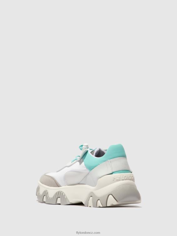 offwhite/mynt Fly London ženy elastické tenisky Fian634 2HX4R749