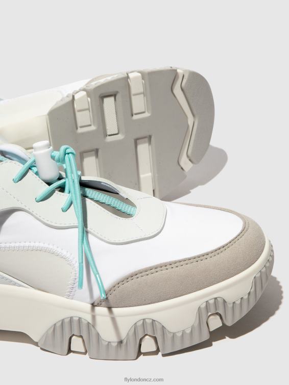 offwhite/mynt Fly London ženy elastické tenisky Fian634 2HX4R749
